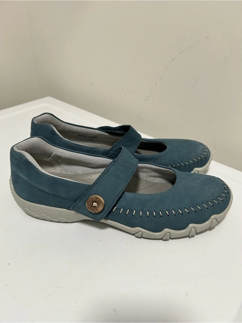 Hotter Suede Mary Jane Shoes Blue Size 9 US